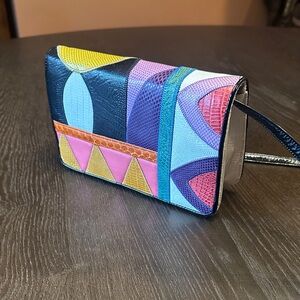 Sharif Multicolor Geometric Clutch